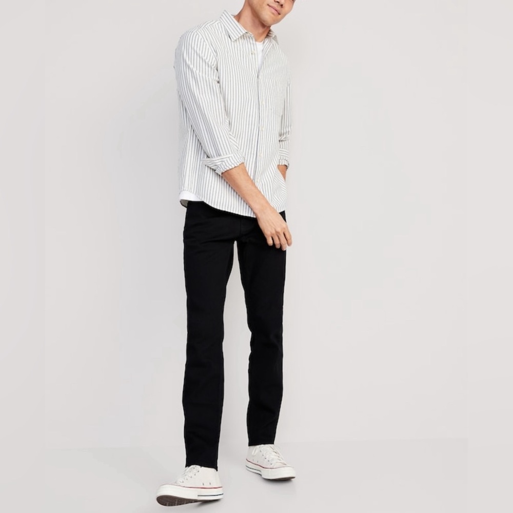 Old Navy Men’s Black Relaxed Slim Taper Built-In Flex Jeans Size 36 x 30 NWT